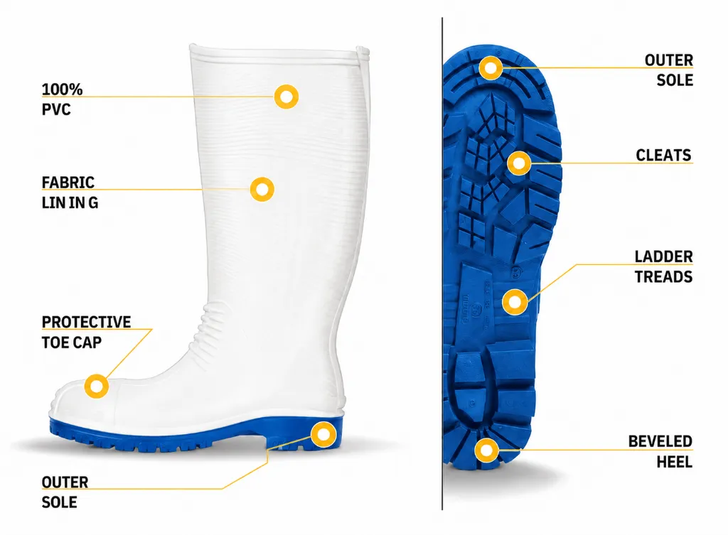 Gumboot Safety Hillson Dragon White Sz06