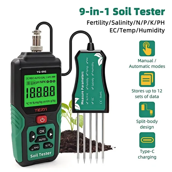 Digital 9 In 1 Garden Soil Tester