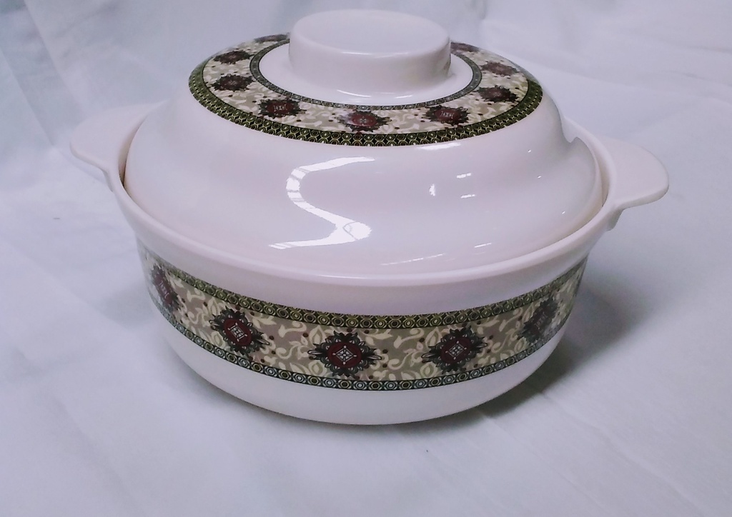 Bowl Pattern Plastic W/lid 7.3"2103-66