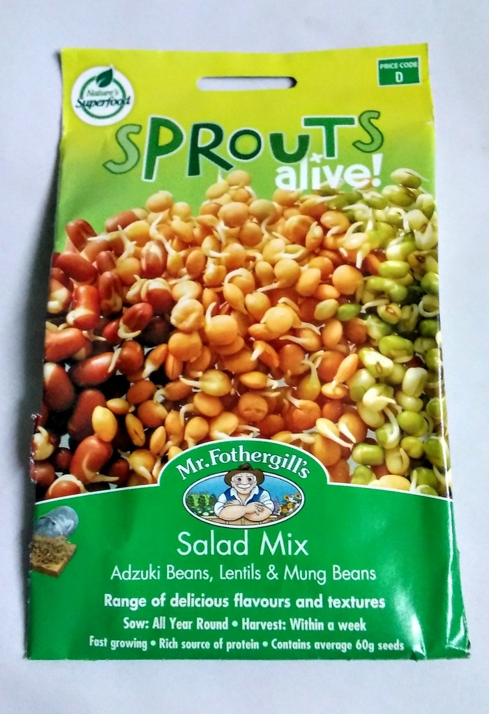  Seed Mr Fothergill'sl Salad Mix S/Alive 60g #3019