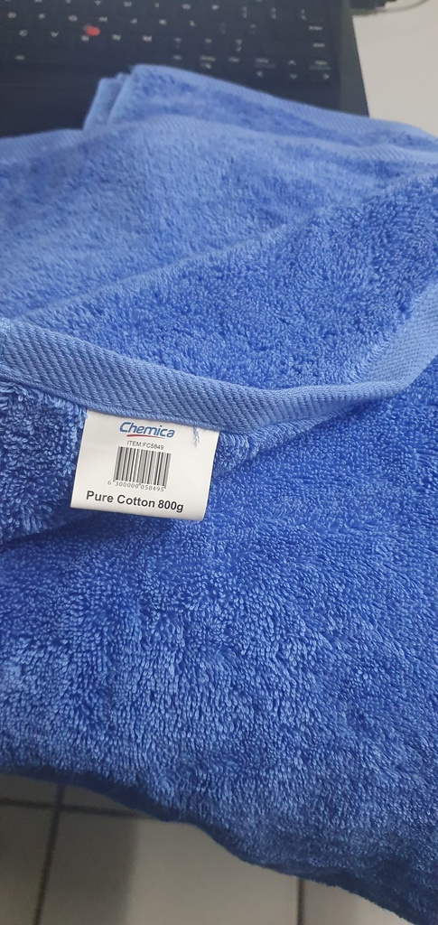 [FC5849] Towel Bath Plain 800g 80x160cm Blue