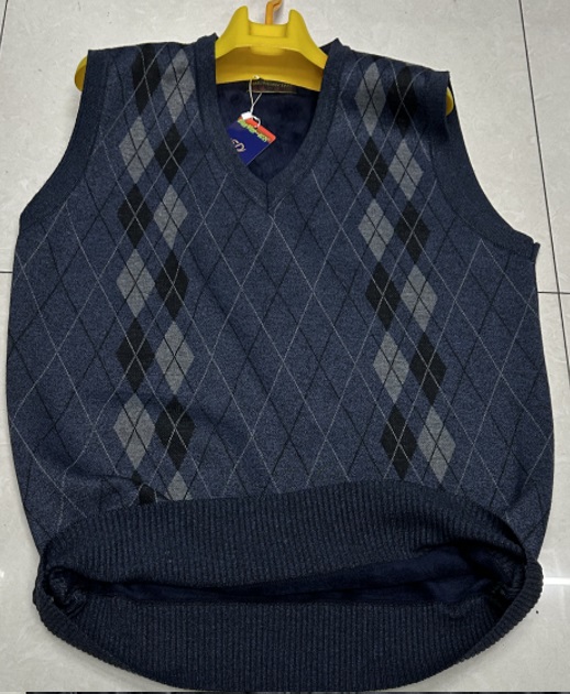 [FC6025] Vest Men's Fleece Blue Lined Y2-0591-4