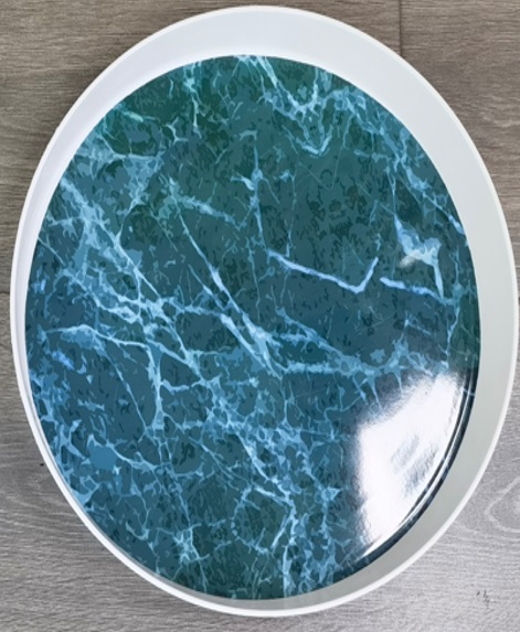 [VI8060] Tray Melamine Round Marble Design 31230