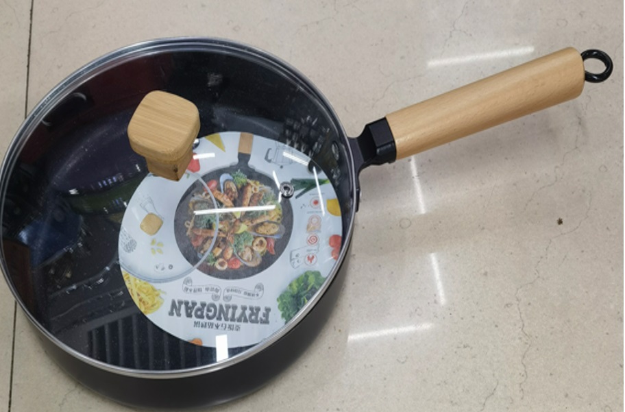 Frying Pan W/Lid Wdn Handle 16953-4