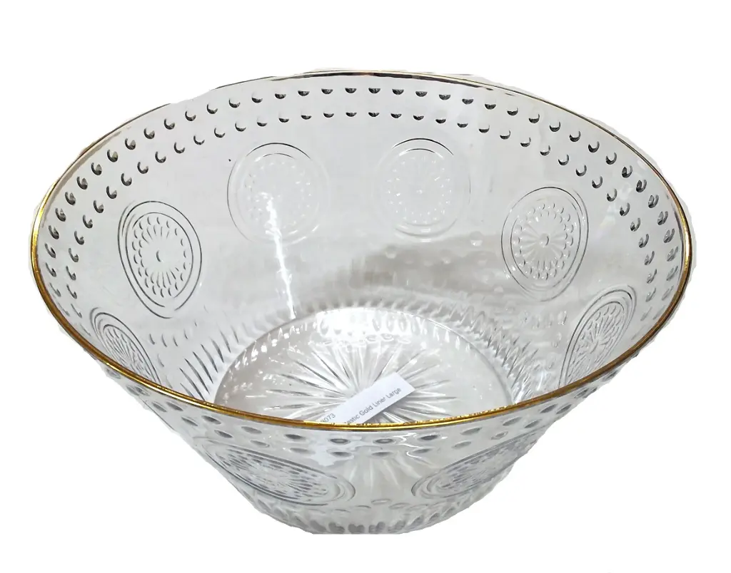 [VI8073] Bowl Plastic Gold Liner Large A-84