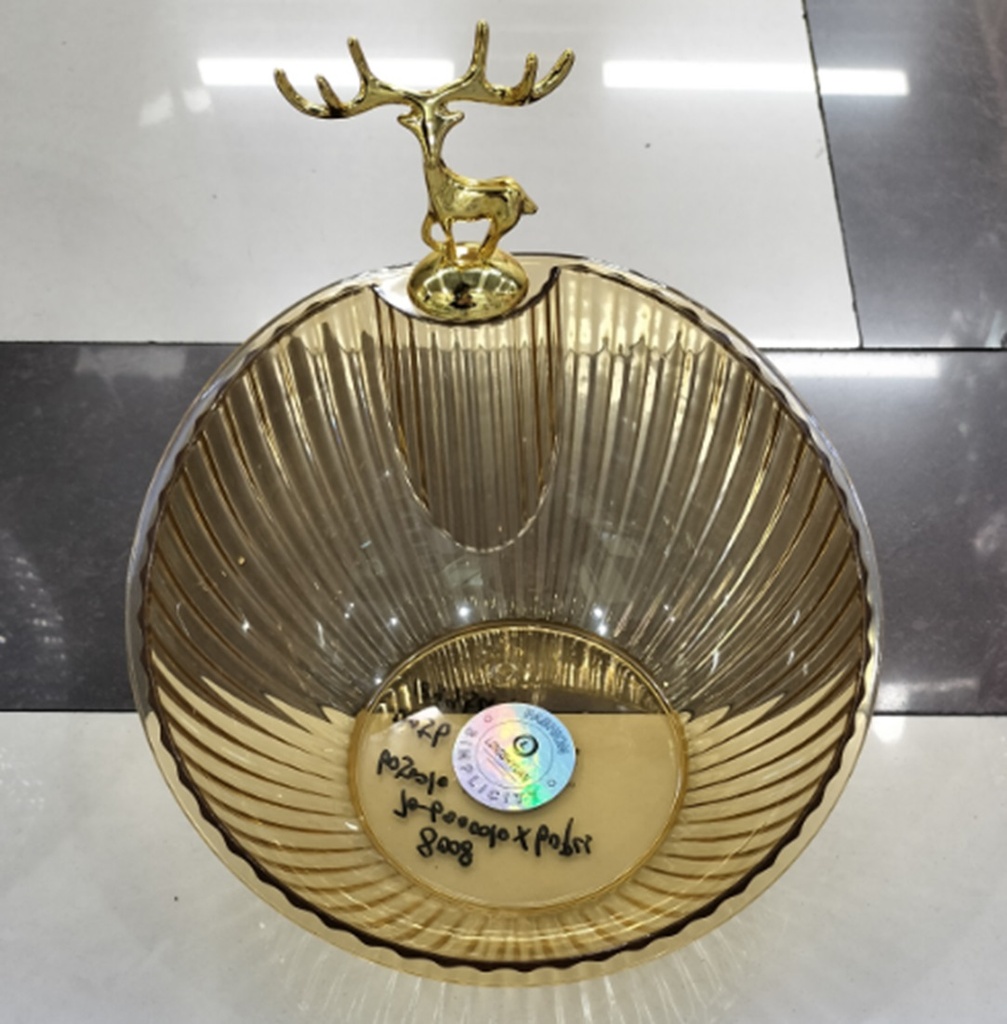 Bowl PET Round W/Deer 18x9.5cm 8008