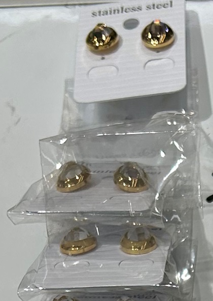 Jewellery Earrings Huggie Gold Plated Small 2pcs/card 4429-02