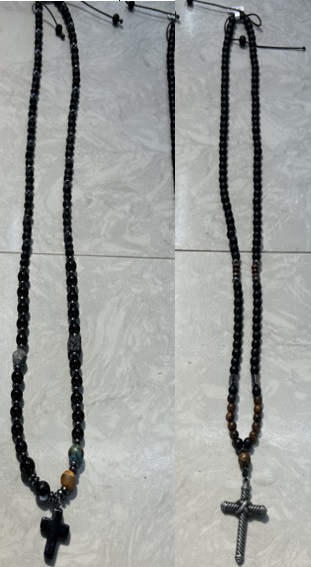 [ST2158] Christian Necklace Rosary Beaded Wood  4455-1-2