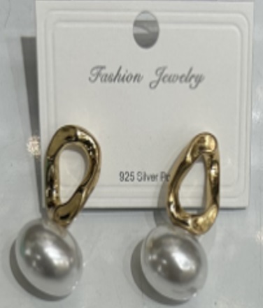 Jewellery Earrings Teardrop Pearl 2pcs/card C4350B-3