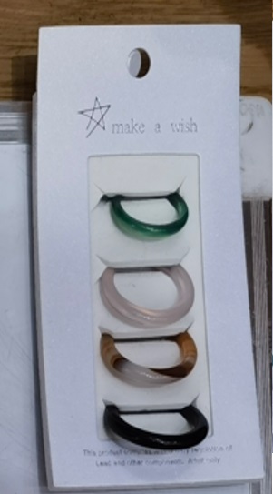 Ring Finger 4pcs/pkt Beaded 4561-6