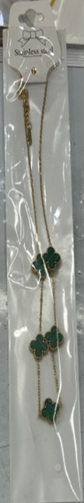Jewellery Necklace S/S Gold Plated 5 Leaf Clover Pendant 5197-01