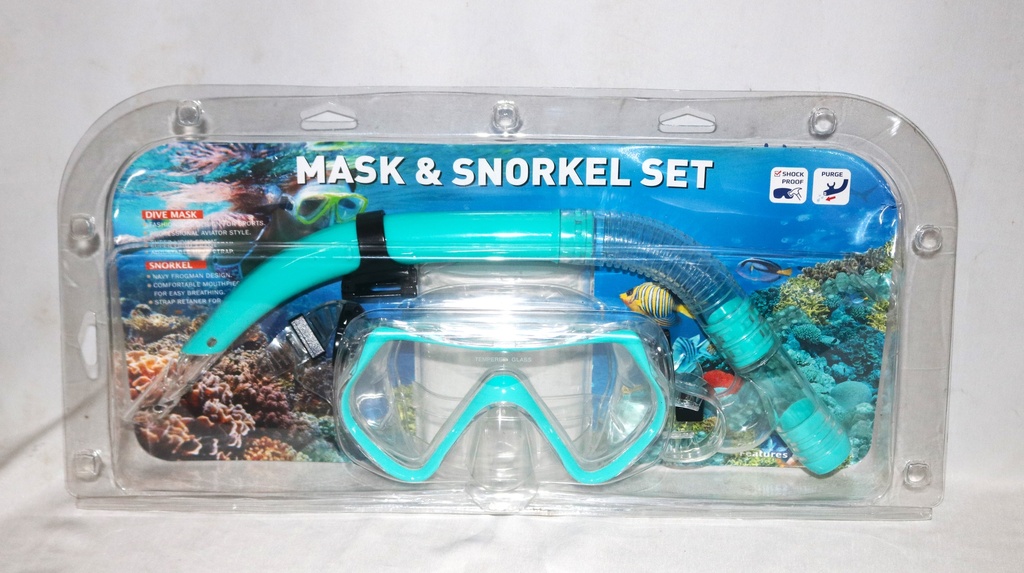 Mask Snorkel Set PVC+Glass 25444-7