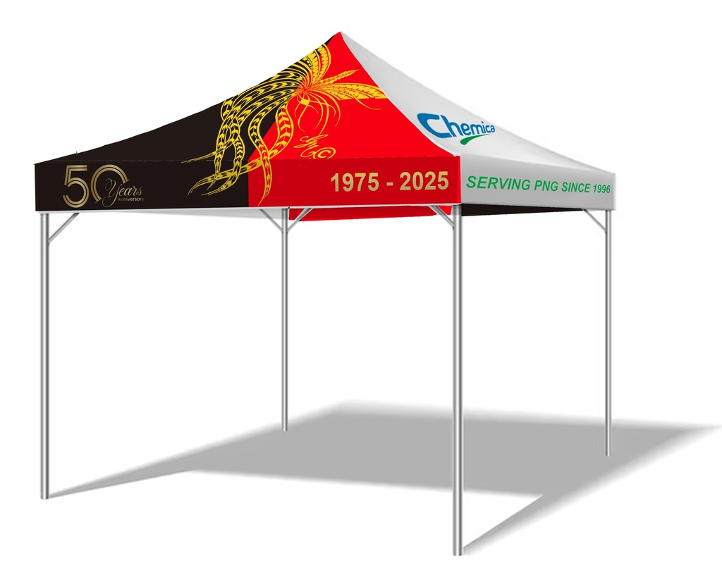 Tent Polyester 160gsm 2x2x2.8m Chemica/Bird Paradise Logo 50years