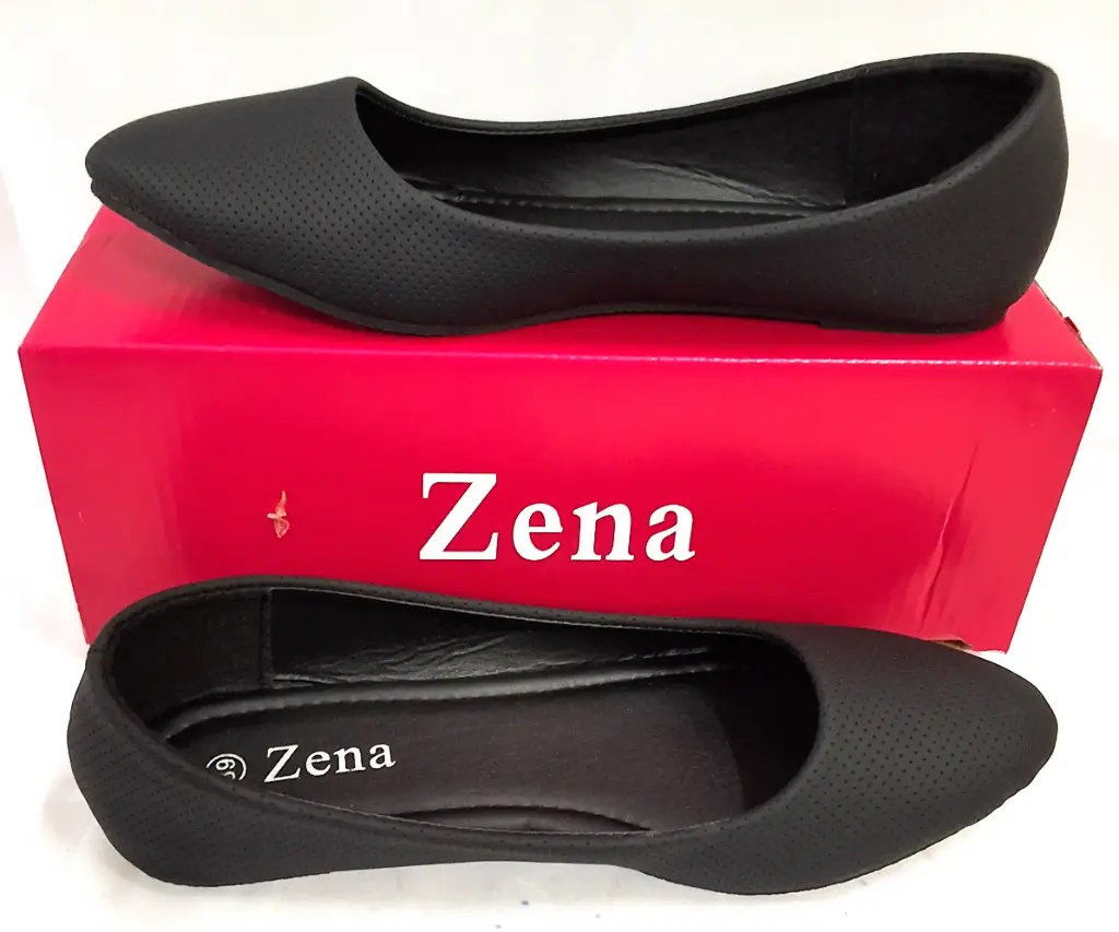 [FC6073] Shoe Flat Ladies Micro Dot Black Sz39 PUPL1