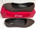 Shoe Flat Ladies Micro Dot DBrown Sz45 PUPL2