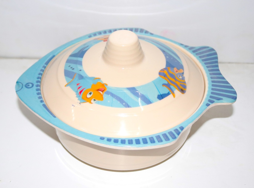 [VI8309] Bowl  Melamine W/Cover 16Cm Fish Shape QY75-5