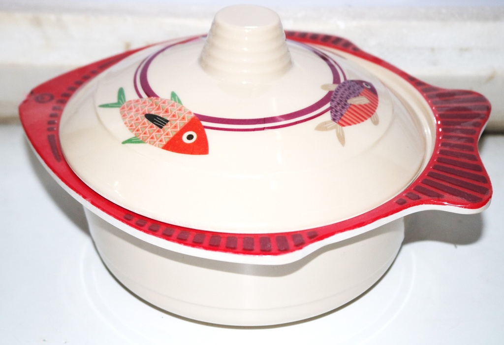 [VI8310] Bowl  Melamine W/Cover 19Cm Fish Shape QY75-4