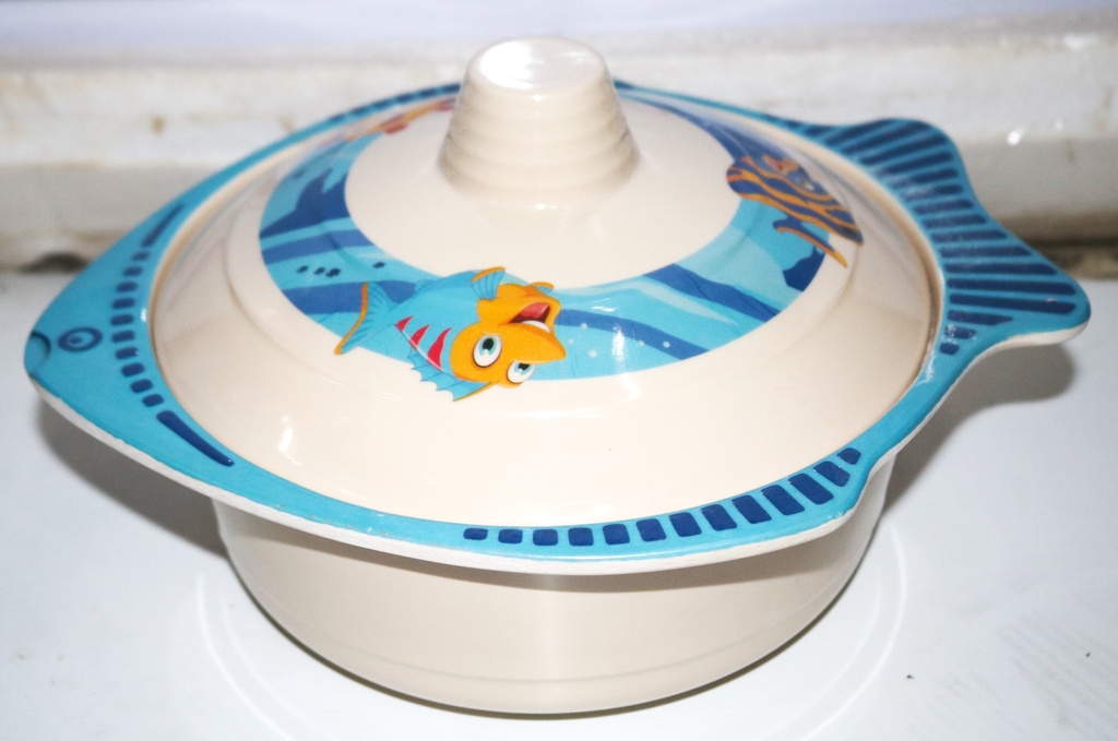 Bowl  Melamine W/Cover 21Cm Fish Shape QY75-3