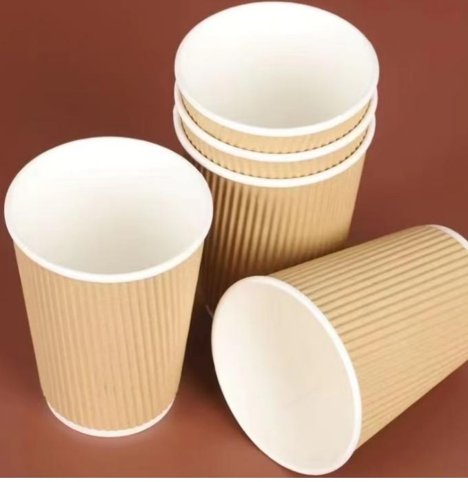 Disposable Cup Paper Ripple 12oz 25pcs/pack SunnyBamboo
