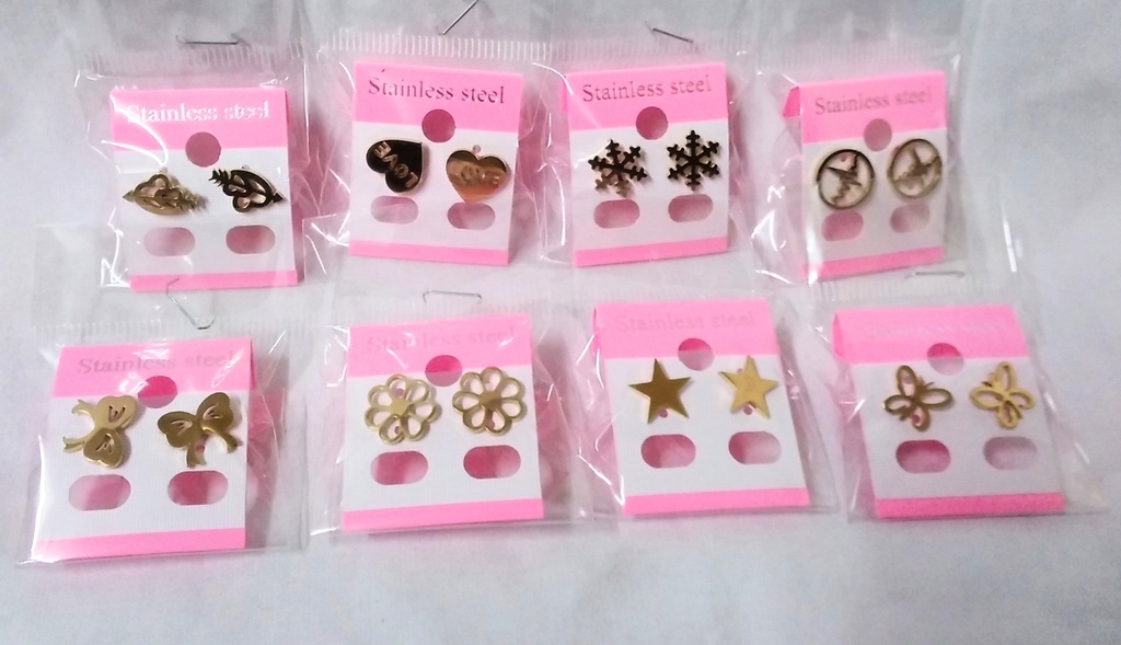 [ST2297] Jewellery Earring Stud Gold Mix Shapes