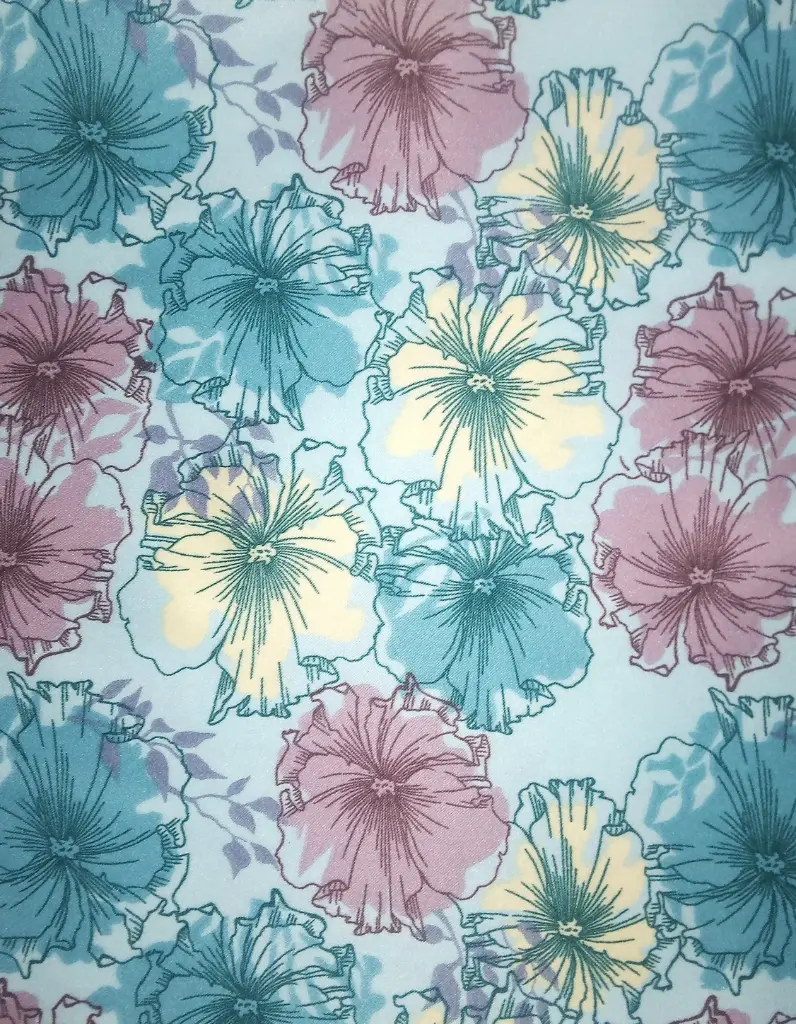 [FC5998-6034] Fabric Printed Satin Velvet: Design #6034