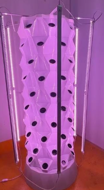 [ZH30- W64] Hydroponic Tower 8 Level 30l 64 Holes With LED Light