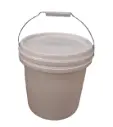 Bucket Plain Plastic White W/Lid 10L