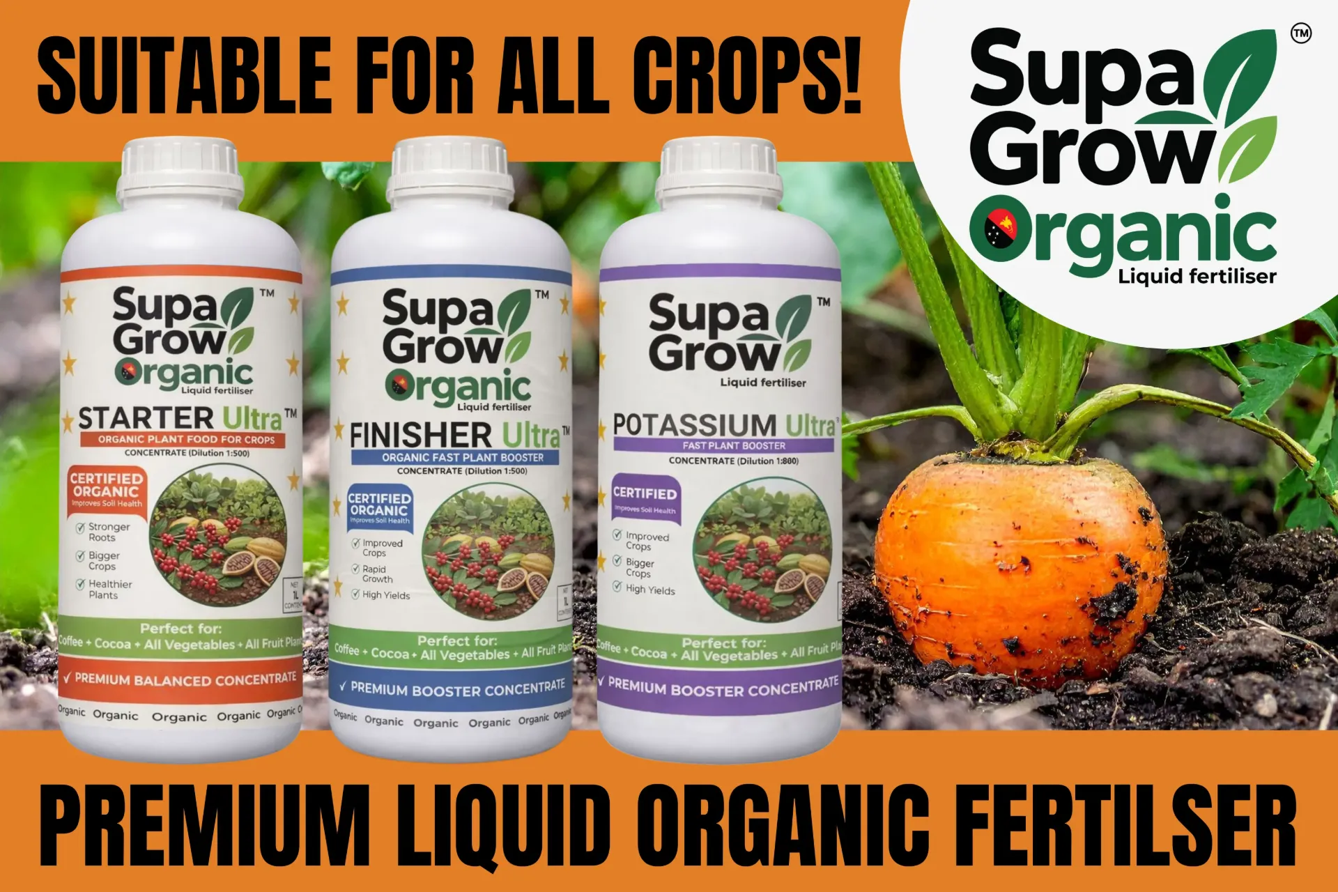 Supa Grow Organic POTASSIUM Ultra Liquid Fertilizer 1lt