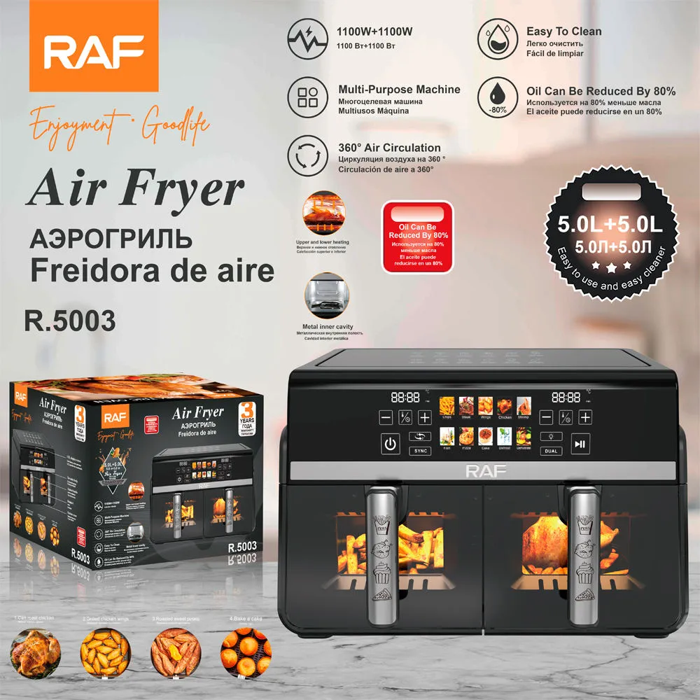 RAF Air Fryer 1100W+1100 5L+5L