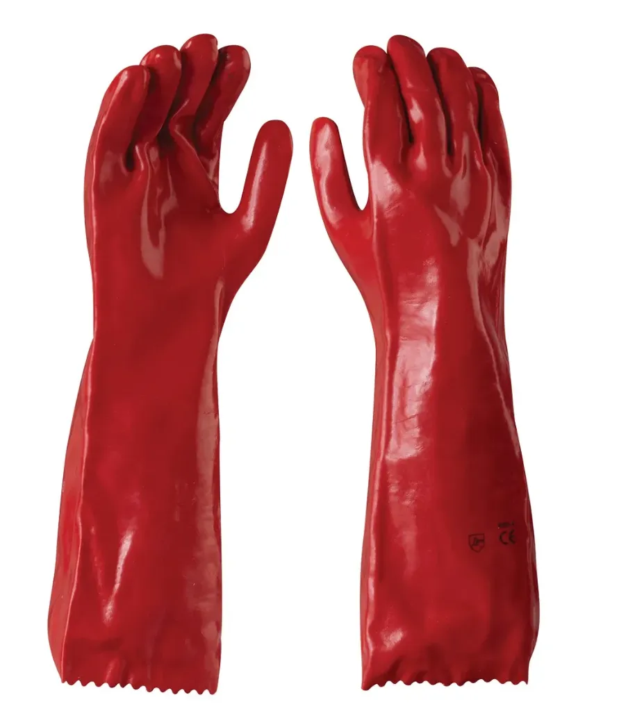 Gloves PVC Chemical Red 45cm