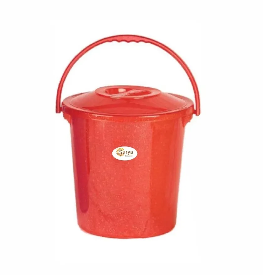 Bucket Plastic Handle + Lid Single Color 16L