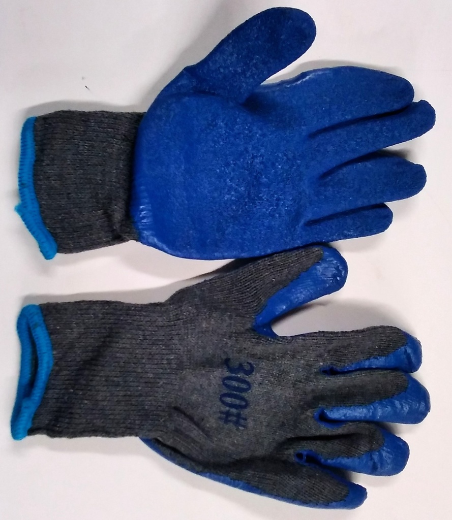 Gloves Cotn W/ Latex Coated Blu