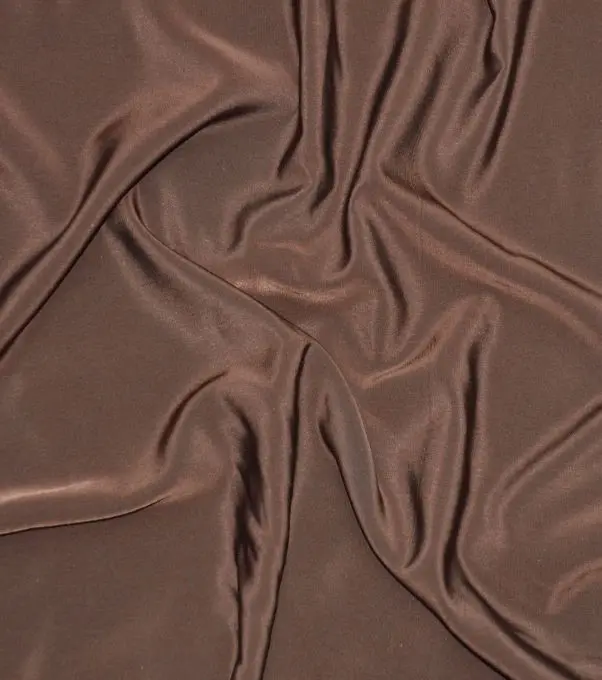Fabric Plain Peach Skin 44" Brown 98
