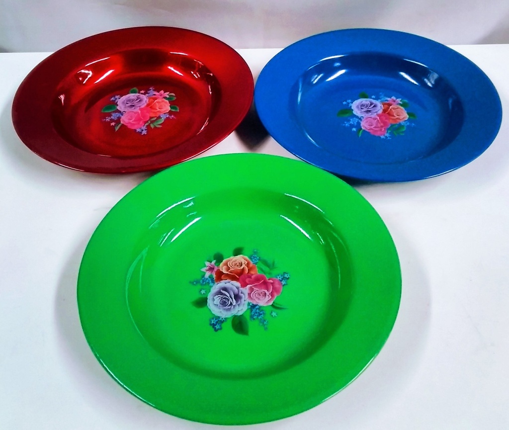 Plate Soup Enamel 24cm Deco
