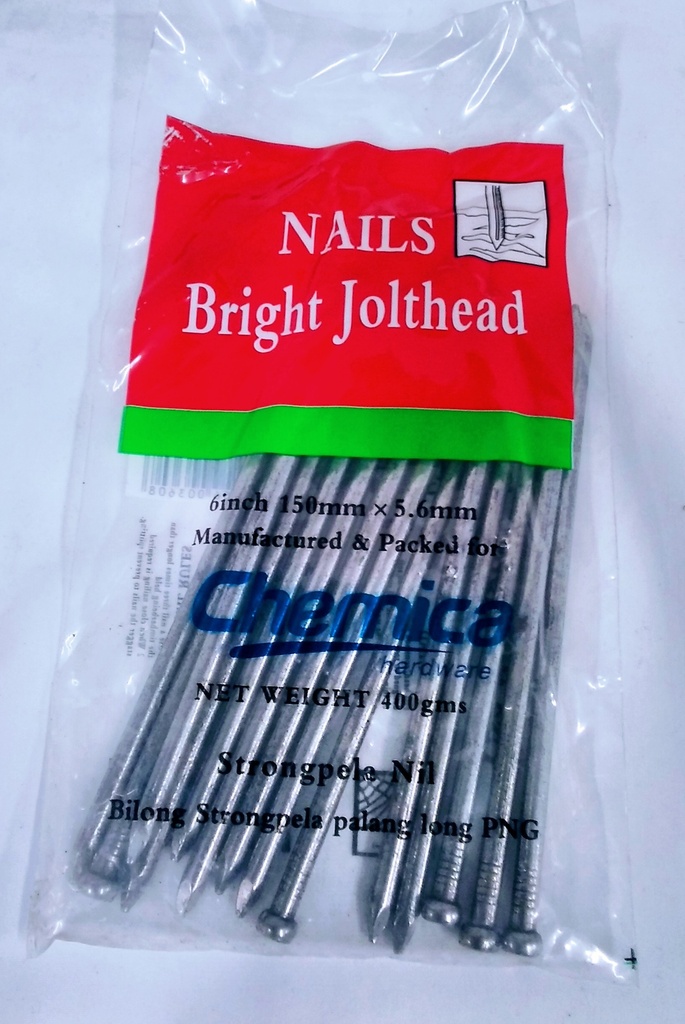 Nail Jolt Head Bright 6" 400g