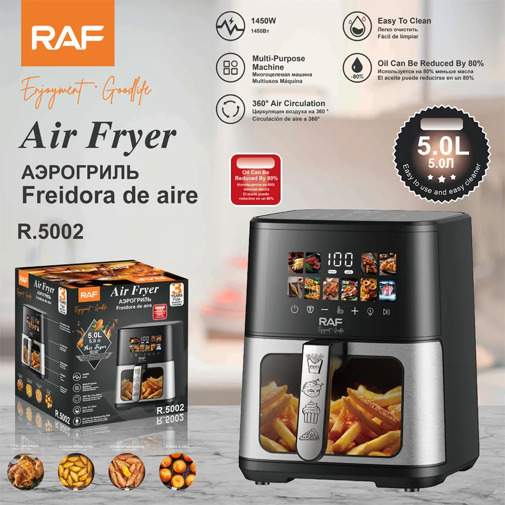 RAF air fryer representing the cook and serve collection
